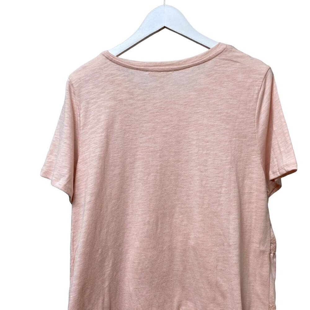 Pink Tiered Tee M/L Lace T-shirt Como Vintage NWT Short Sleeve Artsy - Picture 6 of 8